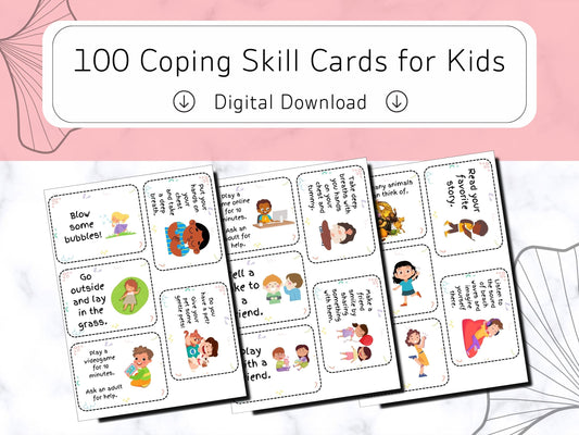 Coping Skill Cards for Kids- Digital PDF