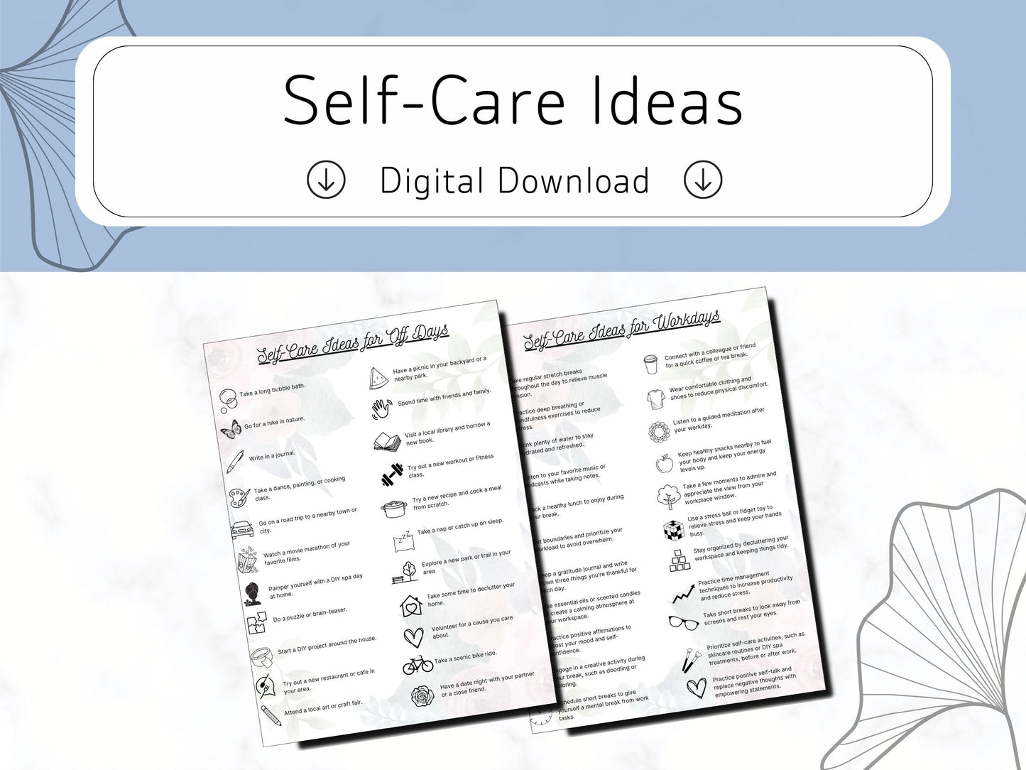 Self-Care Ideas-PDF Download