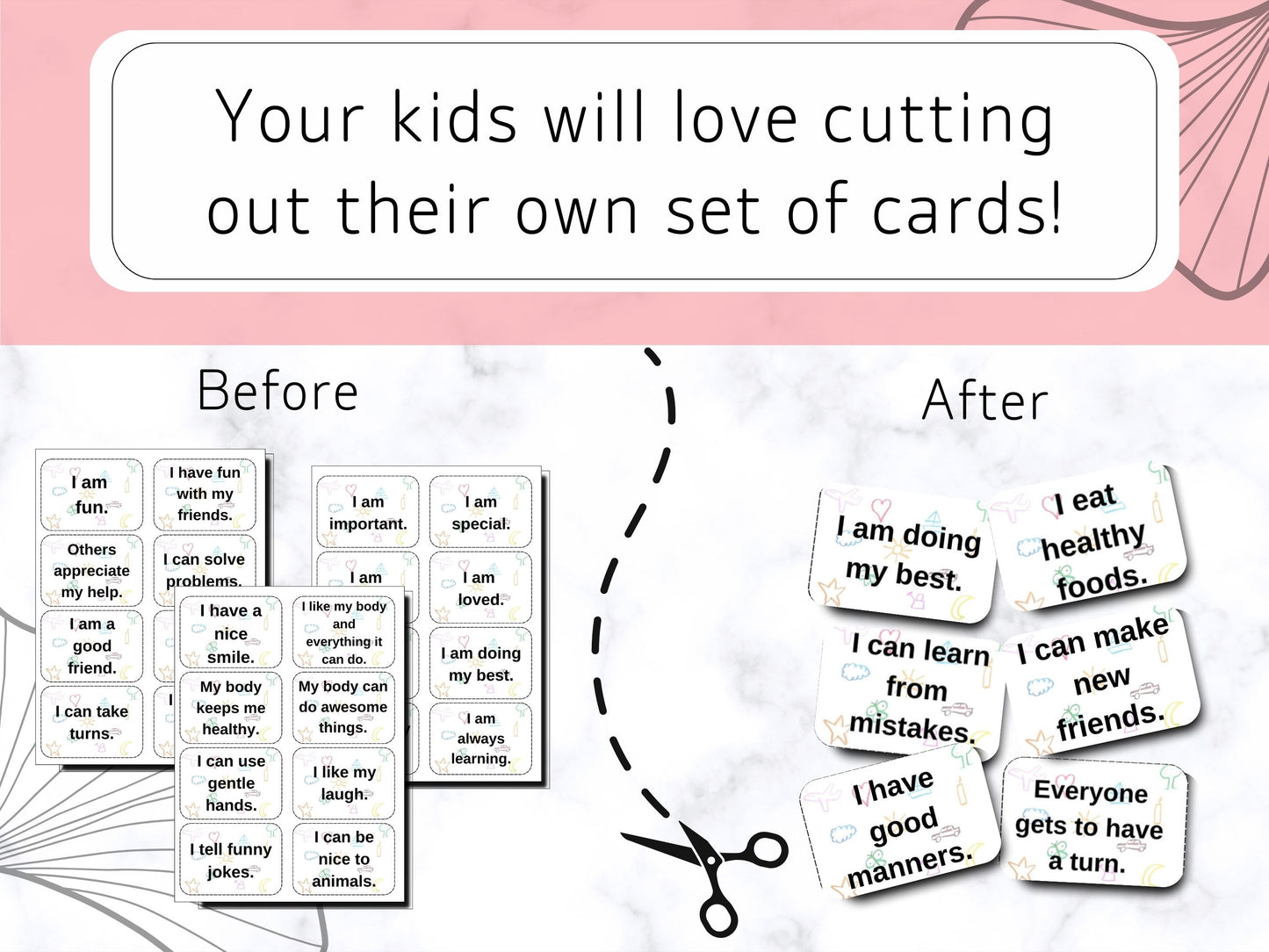 104 Positive Affirmation Cards for Kids- Digital PDF